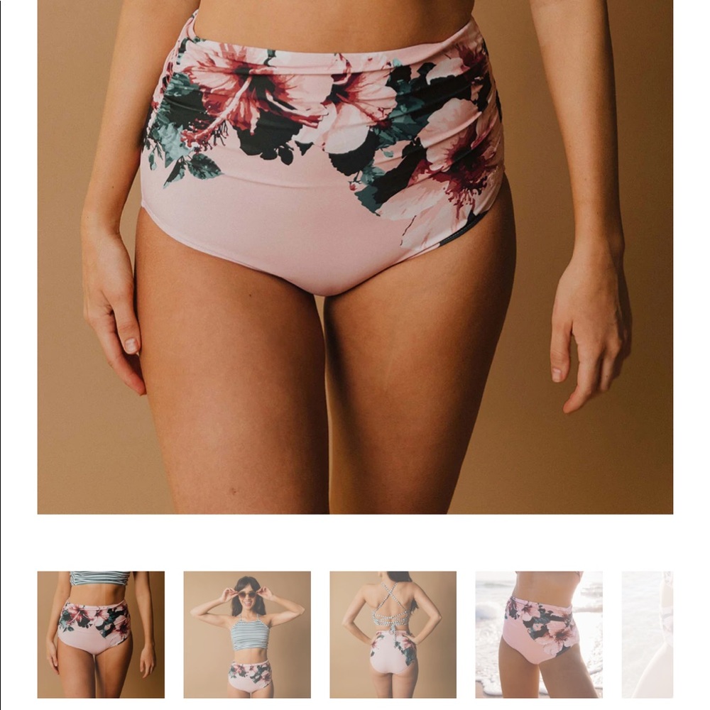 High waisted swim bottoms